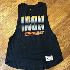 Under Armour Black and Orange Iron Paradise Tank, Sz XS